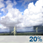 Tuesday: A slight chance of showers and thunderstorms. Mostly sunny, with a high near 82. Tuesday: Slight Chance Showers And Thunderstorms